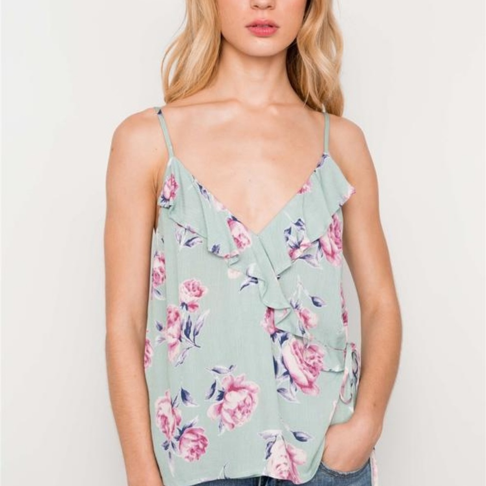 ⚡️Sale⚡️Wraparound Ruffle Tie Cami Top - Picture 2 of 4